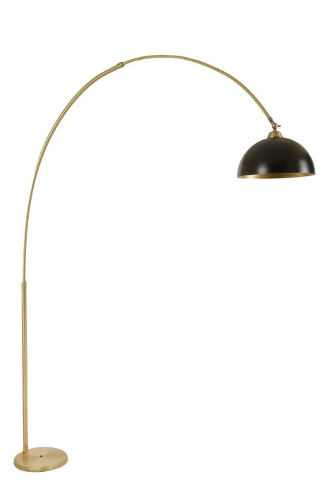 Opviq Lámpara de Pie de Metal Ajustable Dorado y Negro